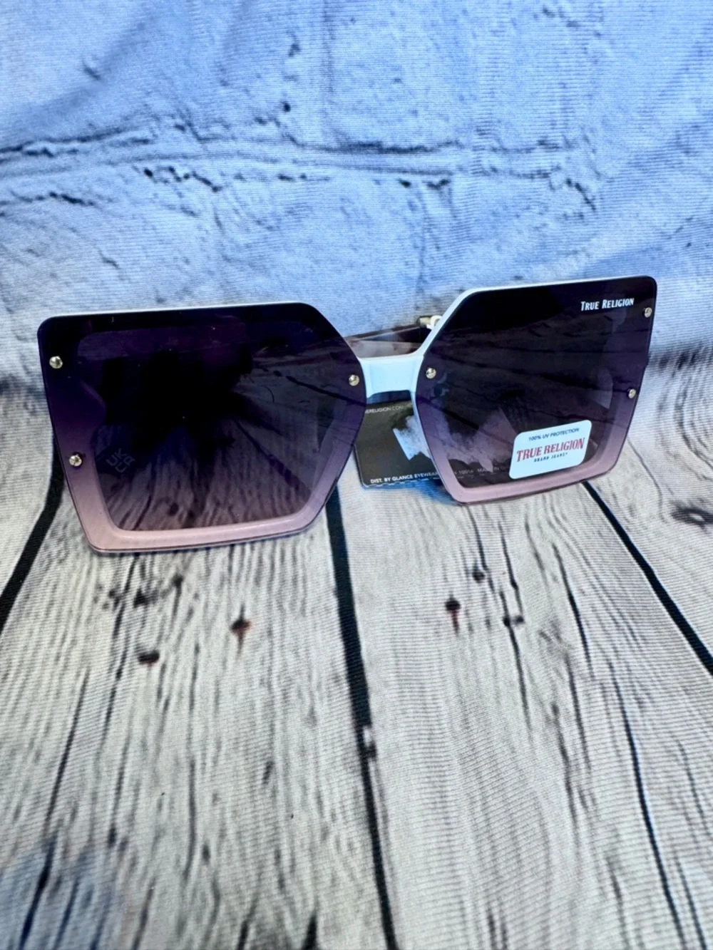 True Religion Oversized Square Gradient Lens Sunglasses New That Girl